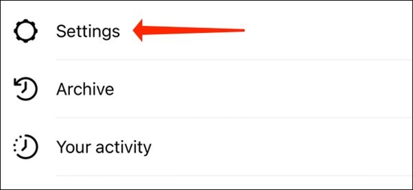 Instagram Profile setting option