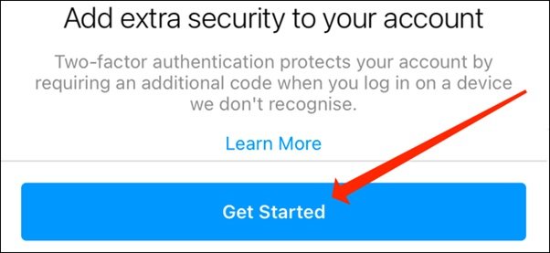 Instagram Security 2FA Start